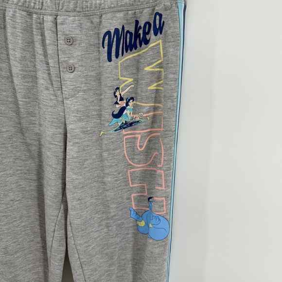 Disney Aladdin Jasmine Genie Pajama Pants Grey Sleepwear Joggers Small LZ29713BC - Picture 4 of 7